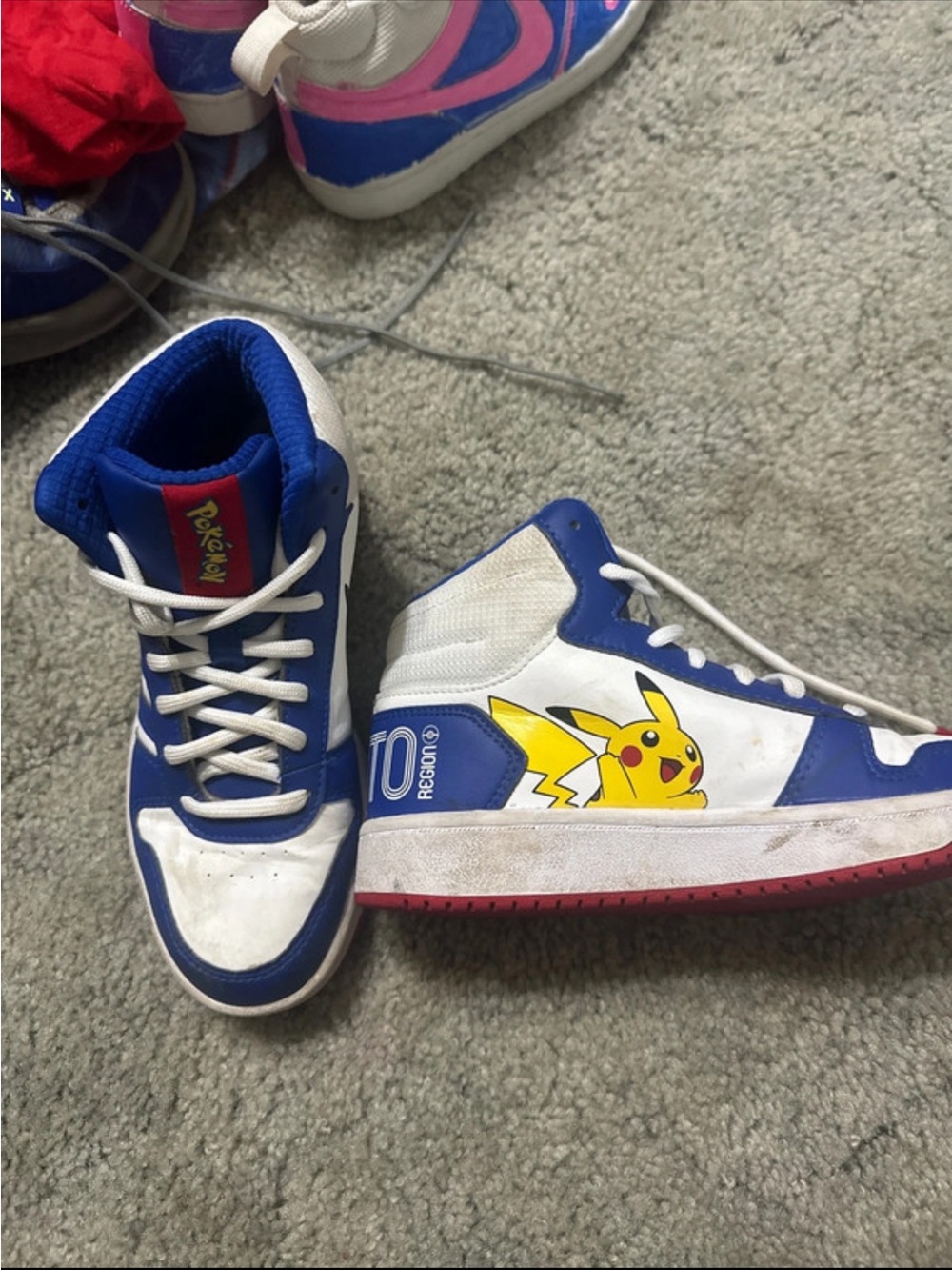 Adidas Pokemon Kids' High-Top Sneakers in Blue, White & Yellow